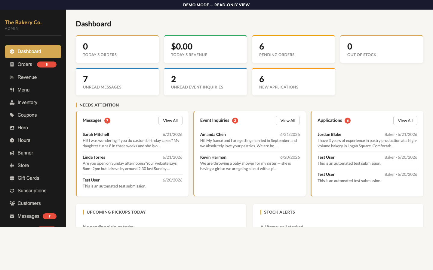 Admin order management