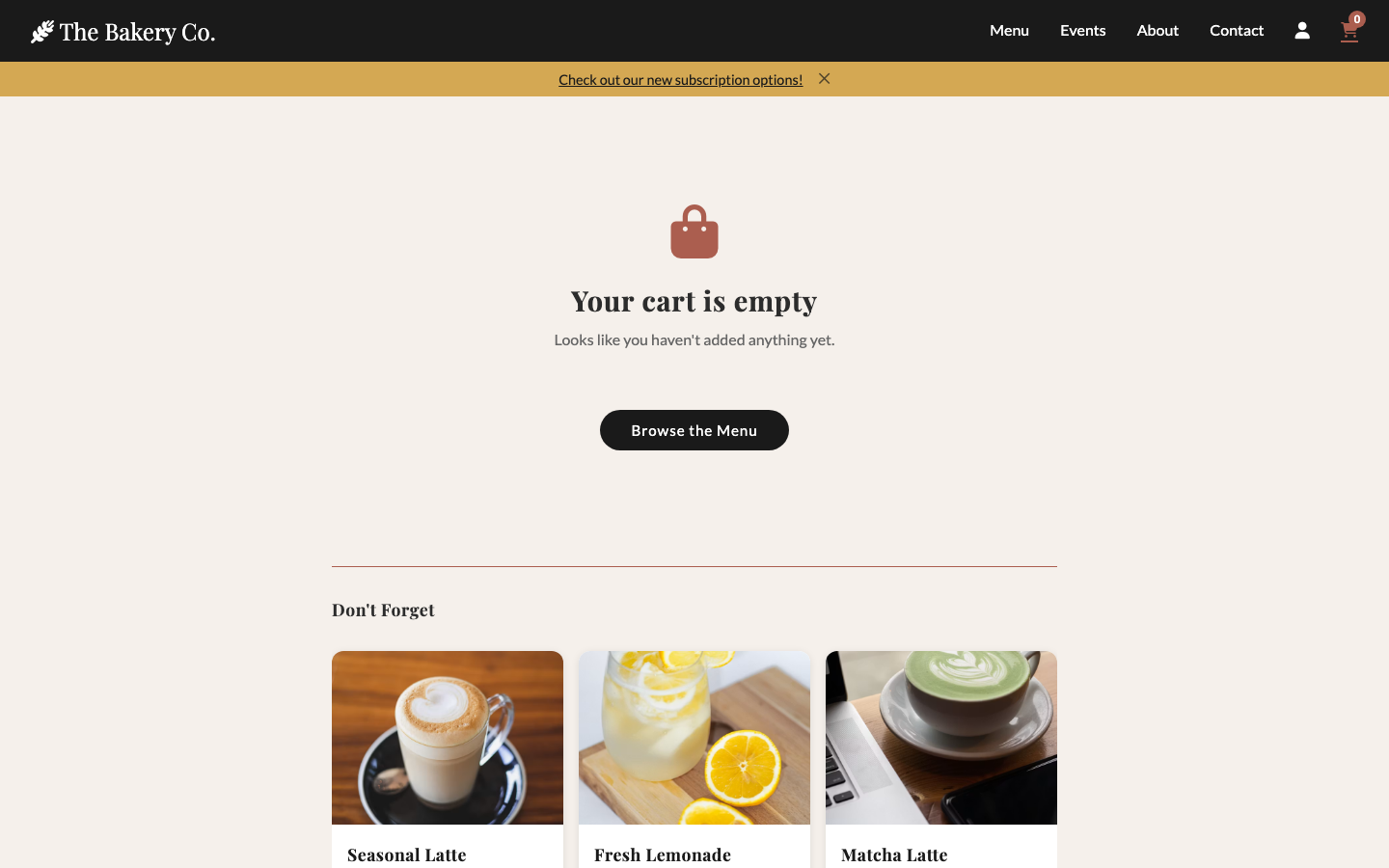 Cart with order summary